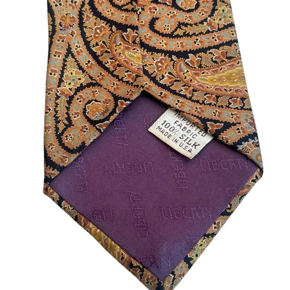 Liberty of London Multicolor Paisley Artsy 100% Silk Tie Career Special Occasion